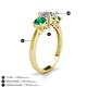 4 - Quyen IGI Certified 2.10 ctw (7.00 mm) Round Lab Grown Diamond and Emerald Three Stone Engagement Ring 