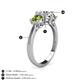 4 - Quyen IGI Certified 2.00 ctw (6.50 mm) Round Lab Grown Diamond and Peridot Three Stone Engagement Ring 