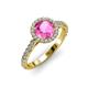 2 - Abeni 1.33 ctw (6.00 mm) Round Pink Sapphire and Diamond Halo Engagement Ring 