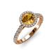 2 - Abeni 1.25 ctw (6.50 mm) Round Citrine and Diamond Halo Engagement Ring   