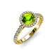 2 - Abeni 1.48 ctw (6.50 mm) Round Peridot and Diamond Halo Engagement Ring   