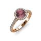 2 - Abeni 1.38 ctw (6.50 mm) Round Rhodolite Garnet and Diamond Halo Engagement Ring   