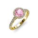 2 - Abeni 1.25 ctw (6.50 mm) Round Pink Tourmaline and Diamond Halo Engagement Ring   