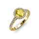 2 - Abeni 1.33 ctw (6.00 mm) Round Yellow Sapphire and Diamond Halo Engagement Ring 