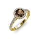 2 - Abeni 1.38 ctw (6.50 mm) Round Smoky Quartz and Diamond Halo Engagement Ring   