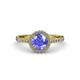 3 - Abeni 1.30 ctw (6.50 mm) Round Tanzanite and Diamond Halo Engagement Ring   