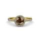 3 - Abeni 1.38 ctw (6.50 mm) Round Smoky Quartz and Diamond Halo Engagement Ring   