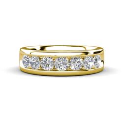 Irvin ctw Moissanite stone Comfort Fit Men Wedding Band ctw Round Moissanite using Channel setting Men Wedding Band in K Yellow Gold