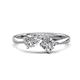 1 - Lysha 1.30 ctw GIA Certified Natural Diamond Pear Shape (7x5 mm) & Natural Diamond Cushion Shape (5.00 mm) Toi Et Moi Engagement Ring 