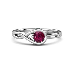 Adah ctw Round Rhodolite Garnet Twist Love Knot Solitaire Engagement Ring Round Rhodolite Garnet ctw set in Prong set Twist Love Knot Women Solitaire Engagement Ring in Sterling Silver