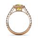 5 - Abeni 1.33 ctw (6.00 mm) Round Yellow Sapphire and Diamond Halo Engagement Ring 