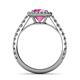 5 - Abeni 1.33 ctw (6.00 mm) Round Pink Sapphire and Diamond Halo Engagement Ring 