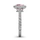 4 - Abeni 1.25 ctw (6.50 mm) Round Pink Tourmaline and Diamond Halo Engagement Ring   