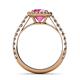 5 - Abeni 1.33 ctw (6.00 mm) Round Pink Sapphire and Diamond Halo Engagement Ring 