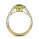 5 - Abeni 1.48 ctw (6.50 mm) Round Peridot and Diamond Halo Engagement Ring   