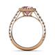5 - Abeni 1.38 ctw (6.50 mm) Round Rhodolite Garnet and Diamond Halo Engagement Ring   