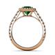 5 - Abeni 1.10 ctw (6.00 mm) Round Emerald and Diamond Halo Engagement Ring 