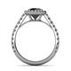 5 - Abeni 1.38 ctw (6.00 mm) Round Black Diamond and Diamond Halo Engagement Ring 