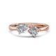 1 - Lysha 1.37 ctw GIA Certified Natural Diamond Pear Shape (7x5 mm) & Moissanite Cushion Shape (5.00 mm) Toi Et Moi Engagement Ring 