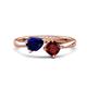 1 - Lysha 1.65 ctw Blue Sapphire Pear Shape (7x5 mm) & Red Garnet Cushion Shape (5.00 mm) Toi Et Moi Engagement Ring 