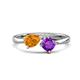 1 - Lysha 1.15 ctw Citrine Pear Shape (7x5 mm) & Amethyst Cushion Shape (5.00 mm) Toi Et Moi Engagement Ring 