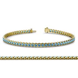Tiara Blue Topaz Eternity Tennis Bracelet Blue Topaz ctw Bezel Set Womens Eternity Tennis Bracelet K Yellow Gold