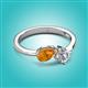 2 - Lysha 1.15 ctw Citrine Pear Shape (7x5 mm) & Natural Diamond Cushion Shape (5.00 mm) Toi Et Moi Engagement Ring 