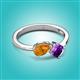 2 - Lysha 1.15 ctw Citrine Pear Shape (7x5 mm) & Amethyst Cushion Shape (5.00 mm) Toi Et Moi Engagement Ring 