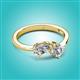 3 - Lysha 1.30 ctw GIA Certified Natural Diamond Pear Shape (7x5 mm) & Natural Diamond Cushion Shape (5.00 mm) Toi Et Moi Engagement Ring 