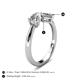 5 - Lysha 1.30 ctw GIA Certified Natural Diamond Pear Shape (7x5 mm) & Natural Diamond Cushion Shape (5.00 mm) Toi Et Moi Engagement Ring 