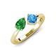3 - Lysha 1.55 ctw Green Garnet Pear Shape (7x5 mm) & Blue Topaz Cushion Shape (5.00 mm) Toi Et Moi Engagement Ring 