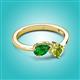 2 - Lysha 1.45 ctw Green Garnet Pear Shape (7x5 mm) & Peridot Cushion Shape (5.00 mm) Toi Et Moi Engagement Ring 
