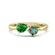 1 - Lysha 1.61 ctw Green Garnet Pear Shape (7x5 mm) & Lab Created Alexandrite Cushion Shape (5.00 mm) Toi Et Moi Engagement Ring 