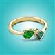 2 - Lysha 1.61 ctw Green Garnet Pear Shape (7x5 mm) & Lab Created Alexandrite Cushion Shape (5.00 mm) Toi Et Moi Engagement Ring 
