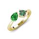 3 - Lysha 1.61 ctw Green Garnet Pear Shape (7x5 mm) & Lab Created Alexandrite Cushion Shape (5.00 mm) Toi Et Moi Engagement Ring 