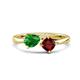 1 - Lysha 1.55 ctw Green Garnet Pear Shape (7x5 mm) & Red Garnet Cushion Shape (5.00 mm) Toi Et Moi Engagement Ring 