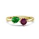 1 - Lysha 1.42 ctw Green Garnet Pear Shape (7x5 mm) & Rhodolite Garnet Cushion Shape (5.00 mm) Toi Et Moi Engagement Ring 