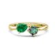 1 - Lysha 1.61 ctw Emerald Pear Shape (7x5 mm) & Lab Created Alexandrite Cushion Shape (5.00 mm) Toi Et Moi Engagement Ring 