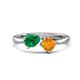 1 - Lysha 1.30 ctw Emerald Pear Shape (7x5 mm) & Citrine Cushion Shape (5.00 mm) Toi Et Moi Engagement Ring 