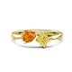 1 - Lysha 1.46 ctw Citrine Pear Shape (7x5 mm) & Lab Created Yellow Sapphire Cushion Shape (5.00 mm) Toi Et Moi Engagement Ring 