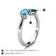 4 - Lysha 1.60 ctw Blue Topaz Pear Shape (7x5 mm) & London Blue Topaz Cushion Shape (5.00 mm) Toi Et Moi Engagement Ring 