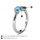 4 - Lysha 1.40 ctw Blue Topaz Pear Shape (7x5 mm) & Lab Created Emerald Cushion Shape (5.00 mm) Toi Et Moi Engagement Ring 