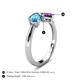 4 - Lysha 1.35 ctw Blue Topaz Pear Shape (7x5 mm) & Lab Amethyst Cushion Shape (5.00 mm) Toi Et Moi Engagement Ring 