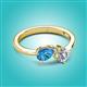 2 - Lysha 1.35 ctw Blue Topaz Pear Shape (7x5 mm) & Lab Grown Diamond Cushion Shape (5.00 mm) Toi Et Moi Engagement Ring 