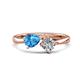 1 - Lysha 1.35 ctw Blue Topaz Pear Shape (7x5 mm) & Natural Diamond Cushion Shape (5.00 mm) Toi Et Moi Engagement Ring 