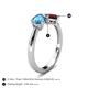 4 - Lysha 1.60 ctw Blue Topaz Pear Shape (7x5 mm) & Red Garnet Cushion Shape (5.00 mm) Toi Et Moi Engagement Ring 
