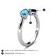 4 - Lysha 1.66 ctw Blue Topaz Pear Shape (7x5 mm) & Lab Created Blue Sapphire Cushion Shape (5.00 mm) Toi Et Moi Engagement Ring 