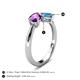 4 - Lysha 1.40 ctw Amethyst Pear Shape (7x5 mm) & Blue Topaz Cushion Shape (5.00 mm) Toi Et Moi Engagement Ring 