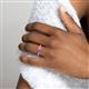 5 - Lysha 1.46 ctw Amethyst Pear Shape (7x5 mm) & Lab Created Pink Sapphire Cushion Shape (5.00 mm) Toi Et Moi Engagement Ring 