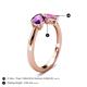 4 - Lysha 1.46 ctw Amethyst Pear Shape (7x5 mm) & Lab Created Pink Sapphire Cushion Shape (5.00 mm) Toi Et Moi Engagement Ring 